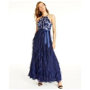 Navy Blue Prom Dress Size 7 NWT